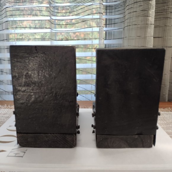 Wooden Cannon Bookends Gothic Rustic Vintage Bookends 6" - Picture 7 of 12